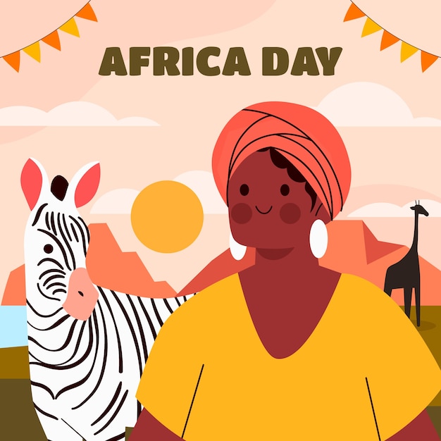 Plik wektorowy ilustracja africa flat day