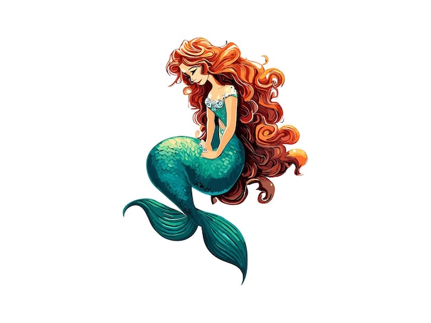 Plik wektorowy ilustracja akwarelowa mermaid vector