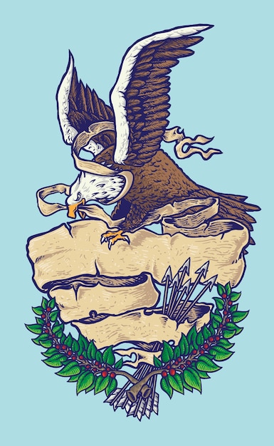 Ilustracja Amerykański Patriotyczne Bielik
