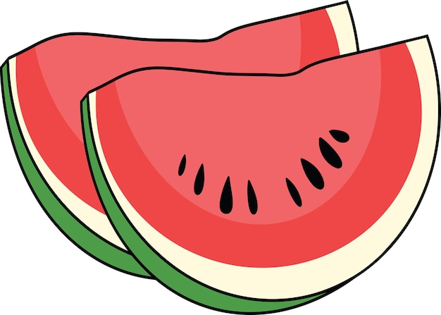 Plik wektorowy ilustracja arbuza. styl kreskówki arbuza. koncepcja płaskich owoców
