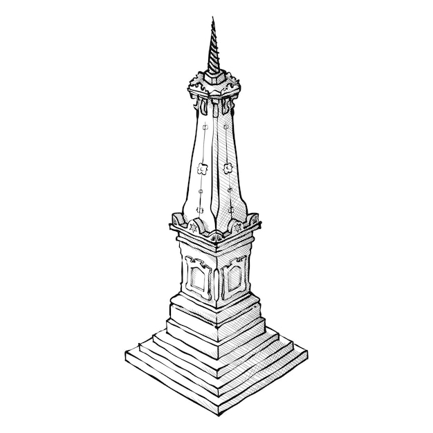 Ilustracja Artystyczna Tugu Jogja Landmark