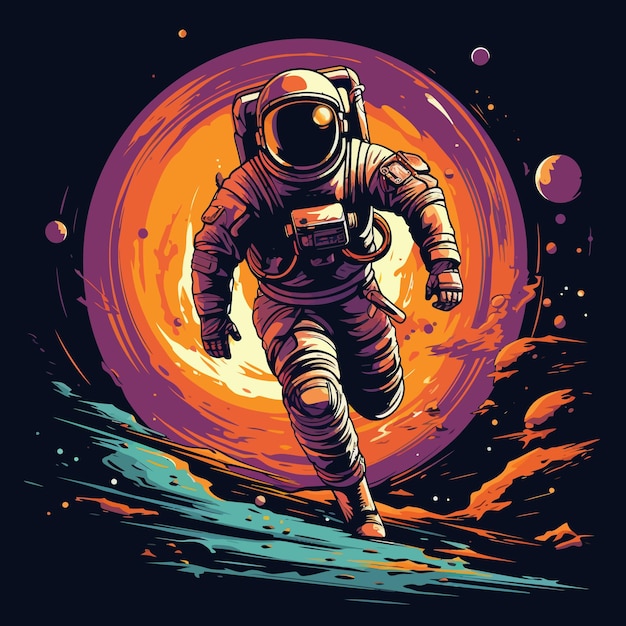 Ilustracja Astronauty W Przestrzeń Dla Logo Lub Maskotki