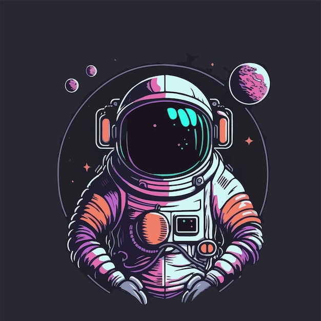 Ilustracja astronauty w przestrzeń dla logo lub maskotki