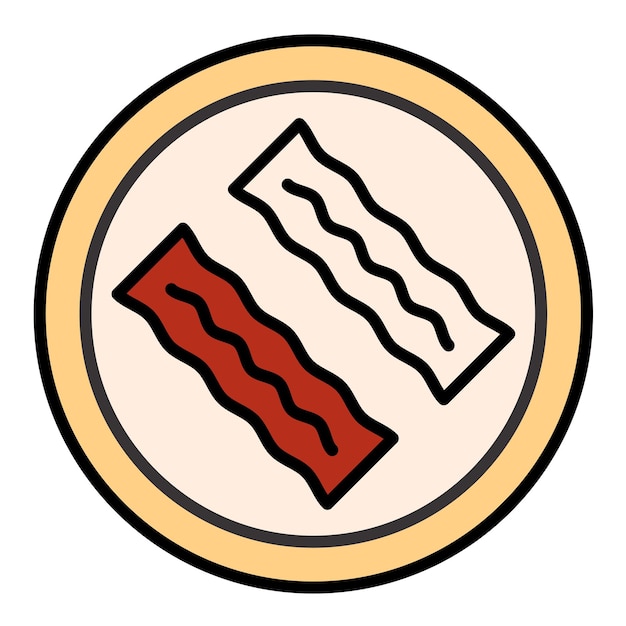 Plik wektorowy ilustracja bacon flat