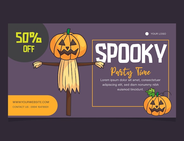 Plik wektorowy ilustracja banera halloween na zaproszenia na imprezy i oferty sprzedaży