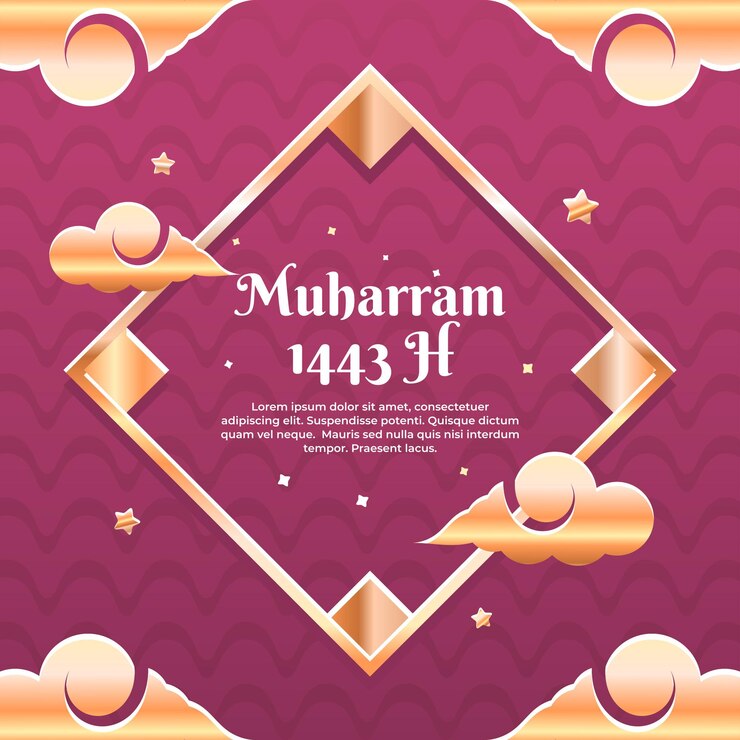ilustracja baneru na miesiąc muharram w chińskim stylu