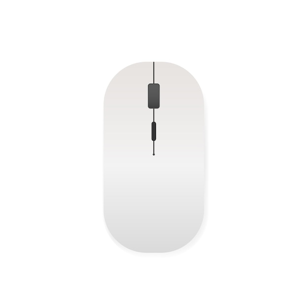 Plik wektorowy ilustracja biała mysz komputerowa. mysz na białym tle.