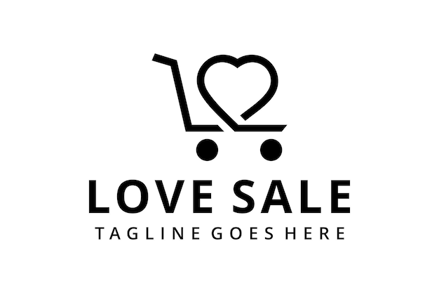 Ilustracja Biznesowy Wózek Na Zakupy Z Szablonem Projektu Logo Znak Miłości