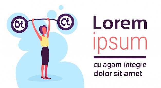 Ilustracja Bizneswomanu Mienia Ciężarów Równowaga