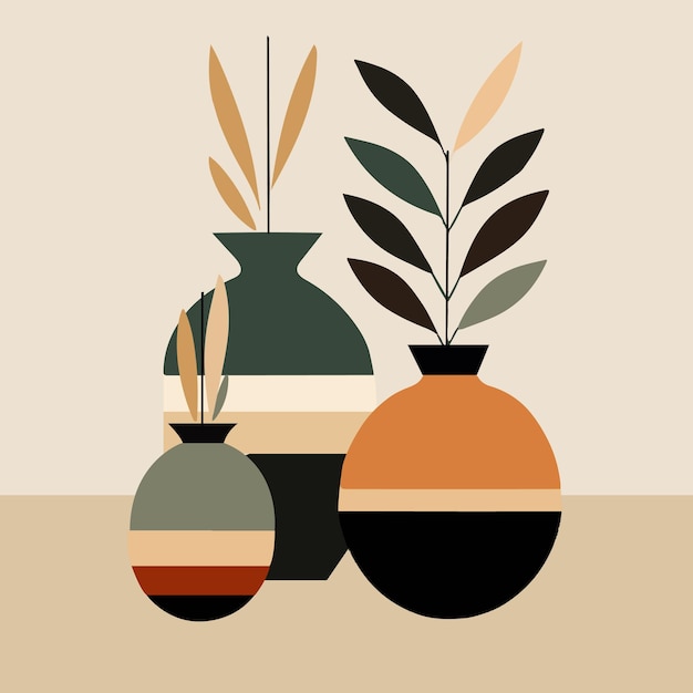 Ilustracja boho na ścianie