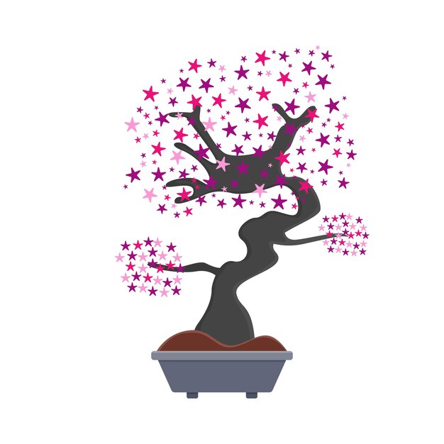 Plik wektorowy ilustracja bonsai