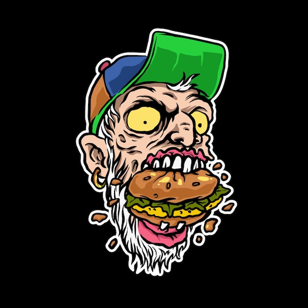 Plik wektorowy ilustracja burger zombie