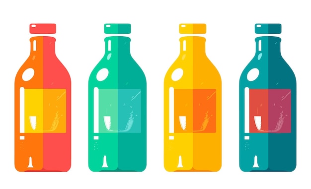 Ilustracja butelki na białym przezroczystym tle