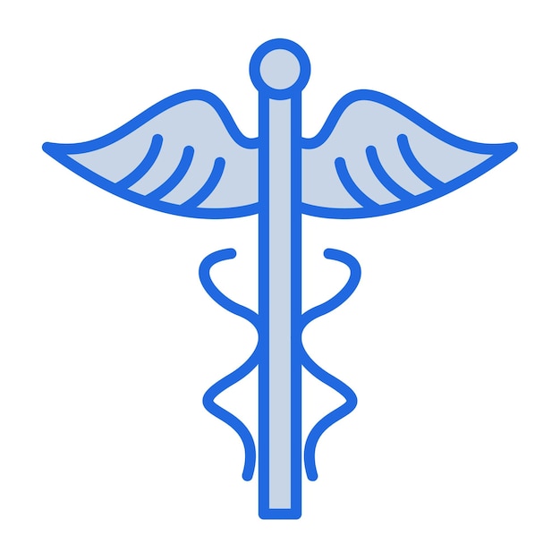 Plik wektorowy ilustracja caduceus blue tone