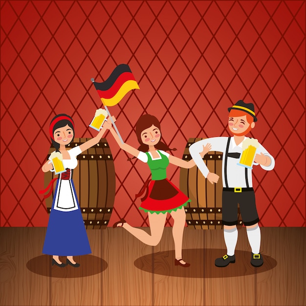 Ilustracja celebracja Oktoberfest, festiwal piwa