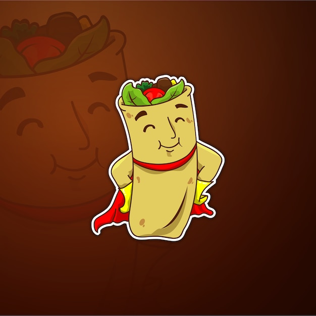 Plik wektorowy ilustracja charakter człowieka burrito