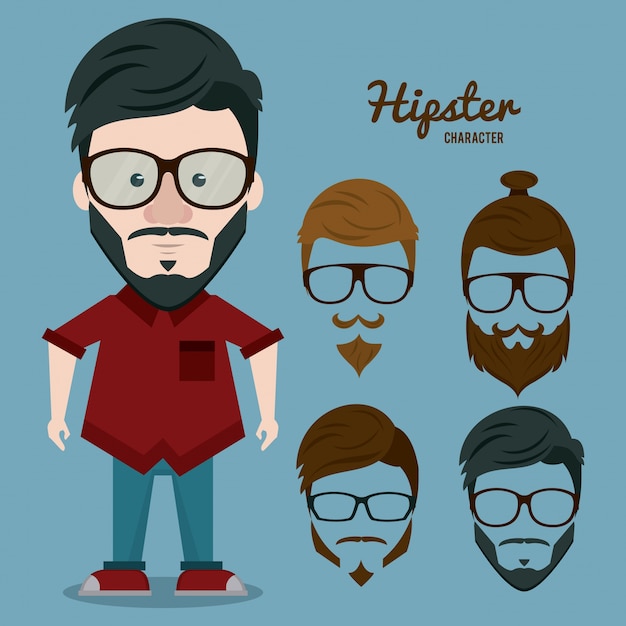 Ilustracja Charakter Hipster