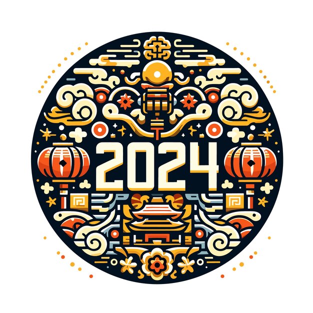 Ilustracja Chińskiego Nowego Roku 2024