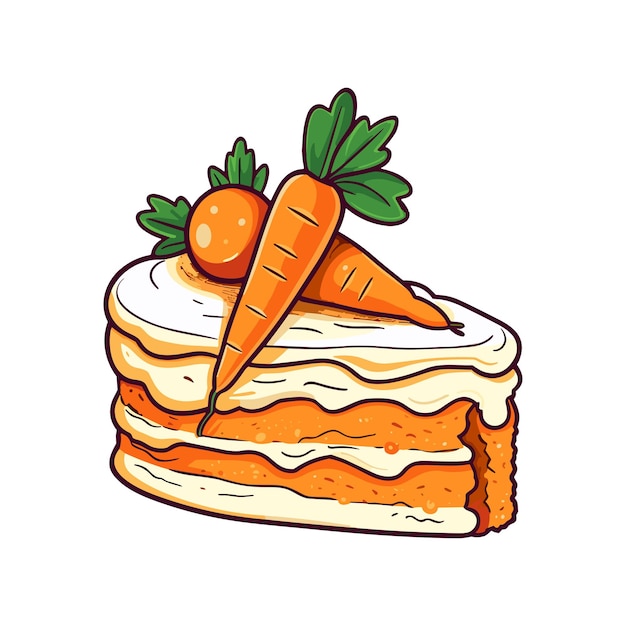 Plik wektorowy ilustracja clipart ciasto marchewkowe