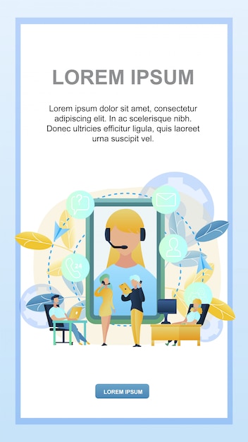 Ilustracja Concept Online 24/7 Klient Wsparcia