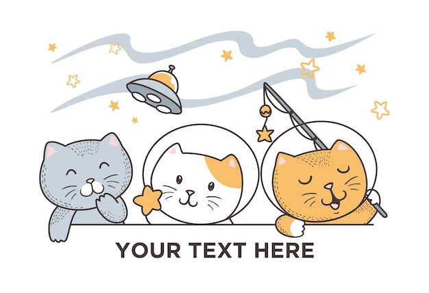 Ilustracja Cute Cat Space