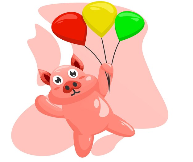 Plik wektorowy ilustracja cute pig