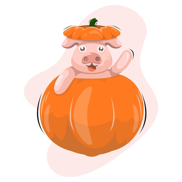 Plik wektorowy ilustracja cute pig