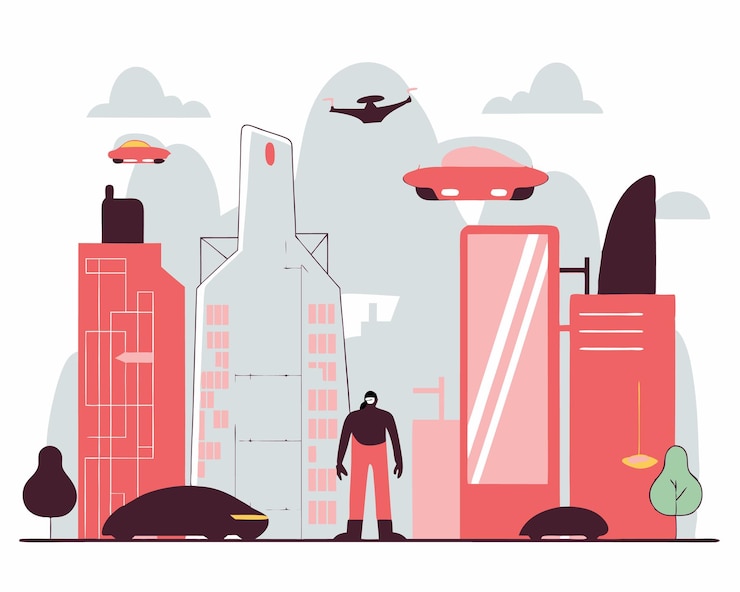 Wektor ilustracja cyberpunkowa