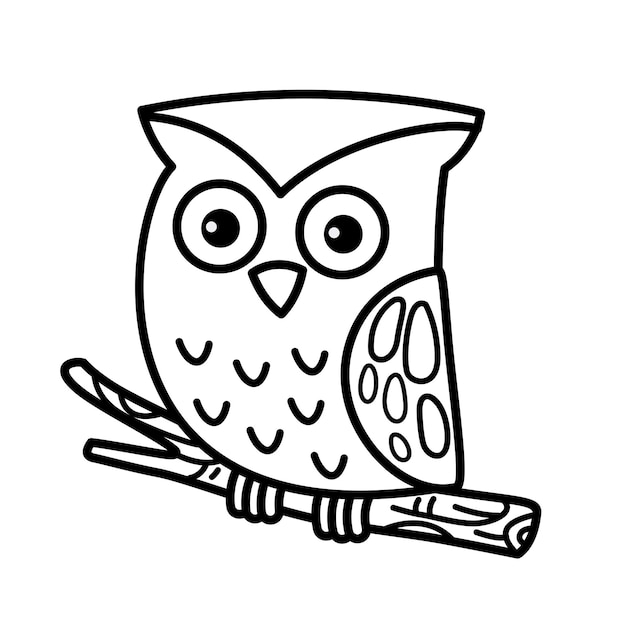 Ilustracja czarno-biała sowa