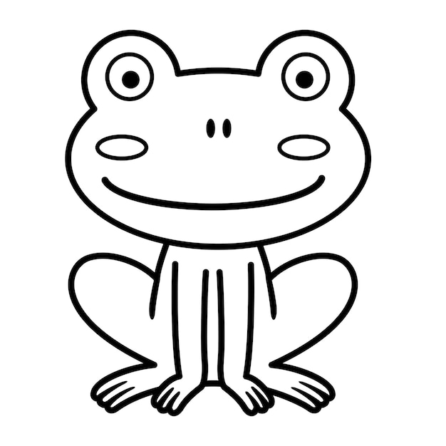Ilustracja czarno-biała żaba