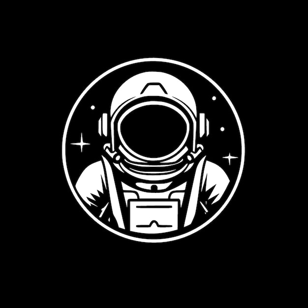 Plik wektorowy ilustracja czarno-białego izolowanego wektoru ikony astronauta
