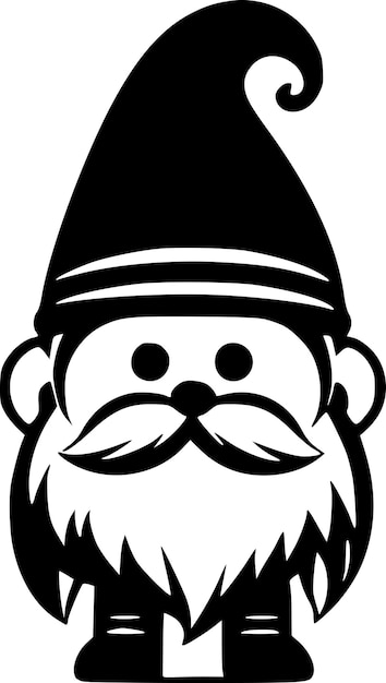 Ilustracja Czarno-białej Izolowanej Wektorowej Ikony Gnome