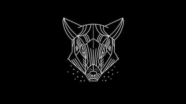 Ilustracja Dark Cheetah / Wolf / Wild Animal / Line Art