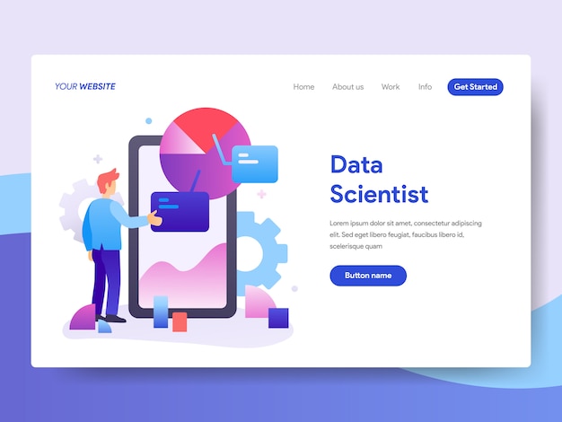 Ilustracja Data Scientist Dla Strony Głównej