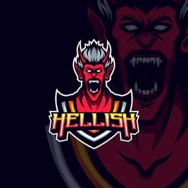 Ilustracja Demon Hellish Vector Mascot Gaming