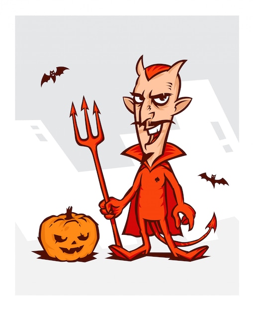 Ilustracja Diabła Na święto Halloween.