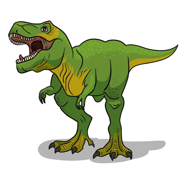 Ilustracja dinozaura Tyrannosaurus rex w stylu cartoon.