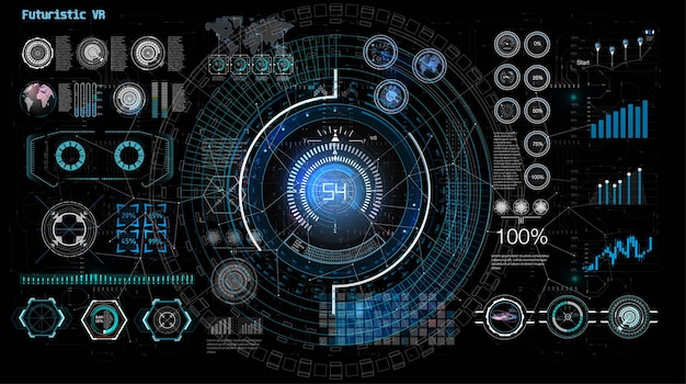 Ilustracja Do Projektu Koncepcyjnego Zestaw Izolowanych Wektorów Futurystyczny Wektor