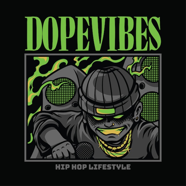 Ilustracja Dope Vibes W Stylu Hiphop