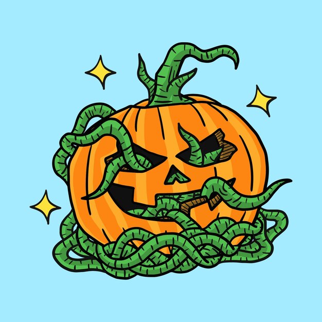 Ilustracja Ducha Potwora Z Dyni Z Halloween