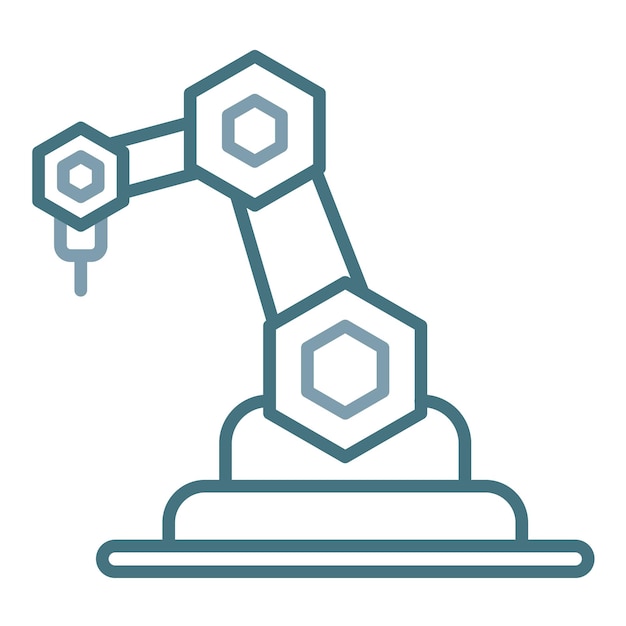 Ilustracja duotonowa ramienia robotycznego