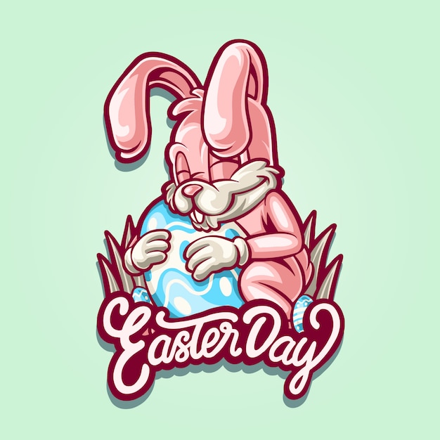 Ilustracja Easter Różowy Królik Dla Easter Dnia