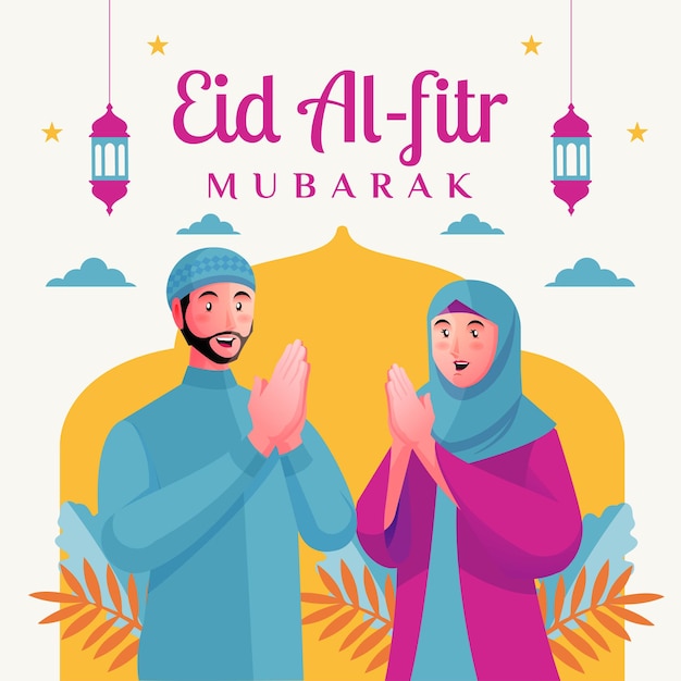 Ilustracja Eid Alfitr Mubarak