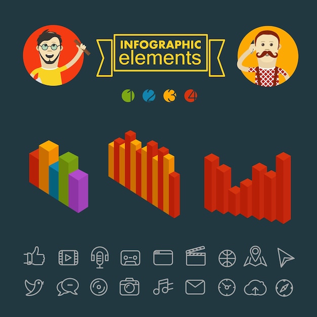 Plik wektorowy ilustracja elementów infografiki biznesowej vector clipart