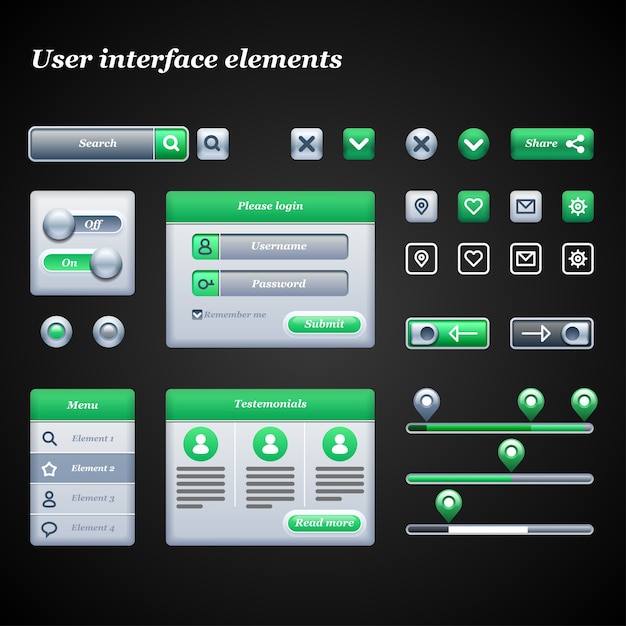 Plik wektorowy ilustracja elementów interfejsu użytkownika