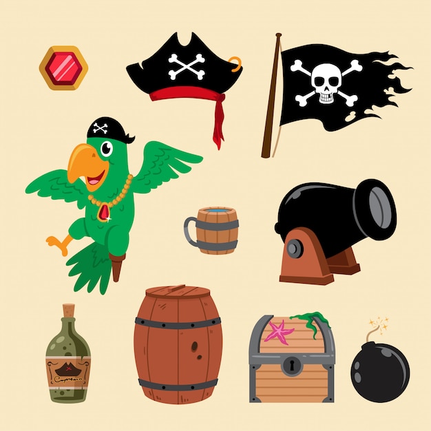 Ilustracja Elementów Piratów