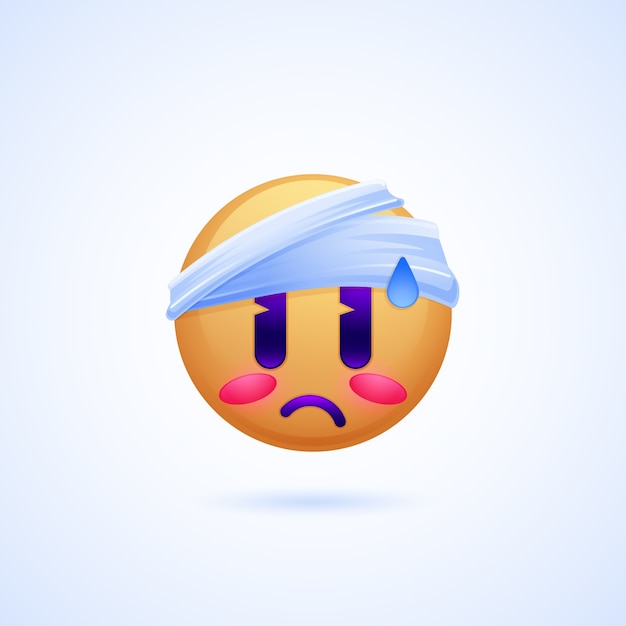 Ilustracja Emoji Bólu Gradientowego