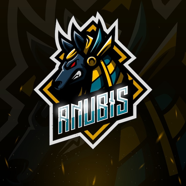 Plik wektorowy ilustracja esport maskotka anubis