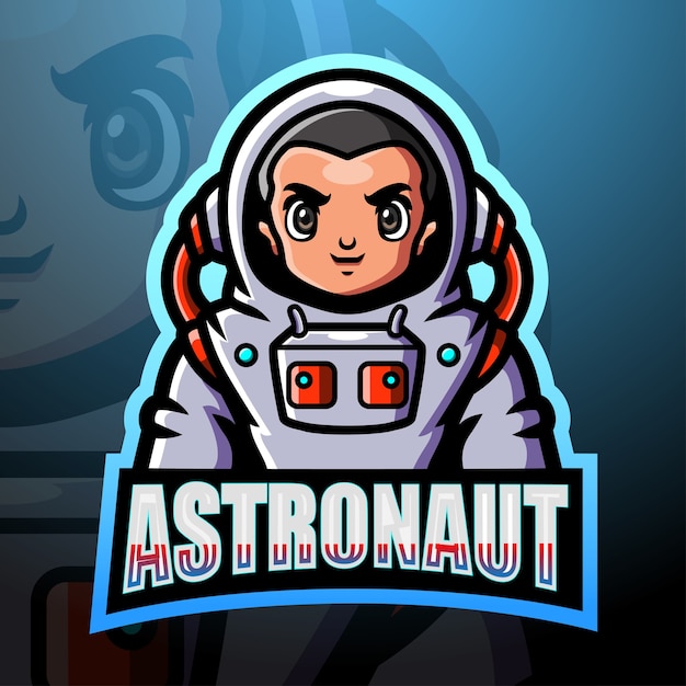 Plik wektorowy ilustracja esport maskotka astronauta