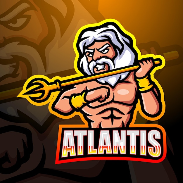 Ilustracja Esport Maskotka Atlantis